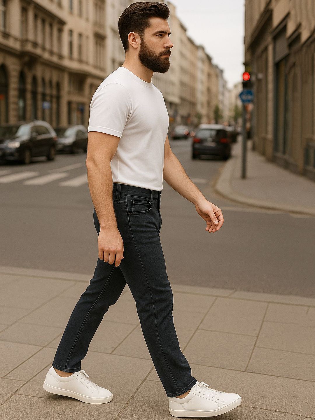 HIRRUX Men Comfort Regular Fit Mid-Rise Stretchable Jeans