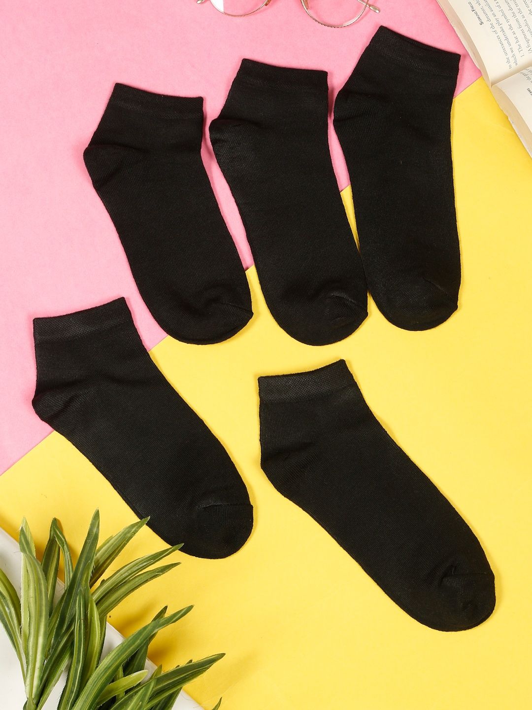 Teakwood Leathers Men Pack Of 5 Pure Cotton Ankle Length Socks