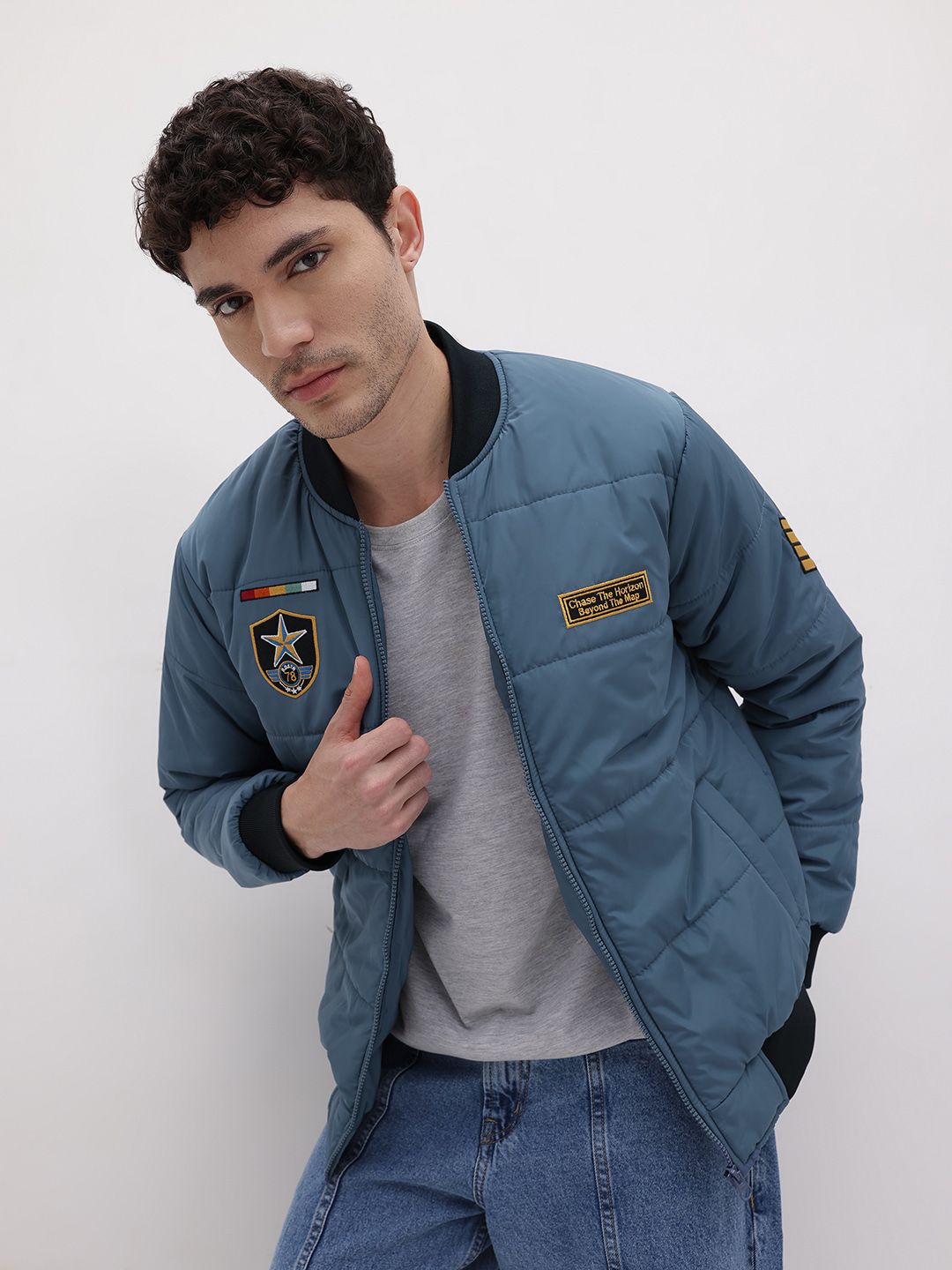 The Roadster Life Co. Applique Detail Bomber Jacket