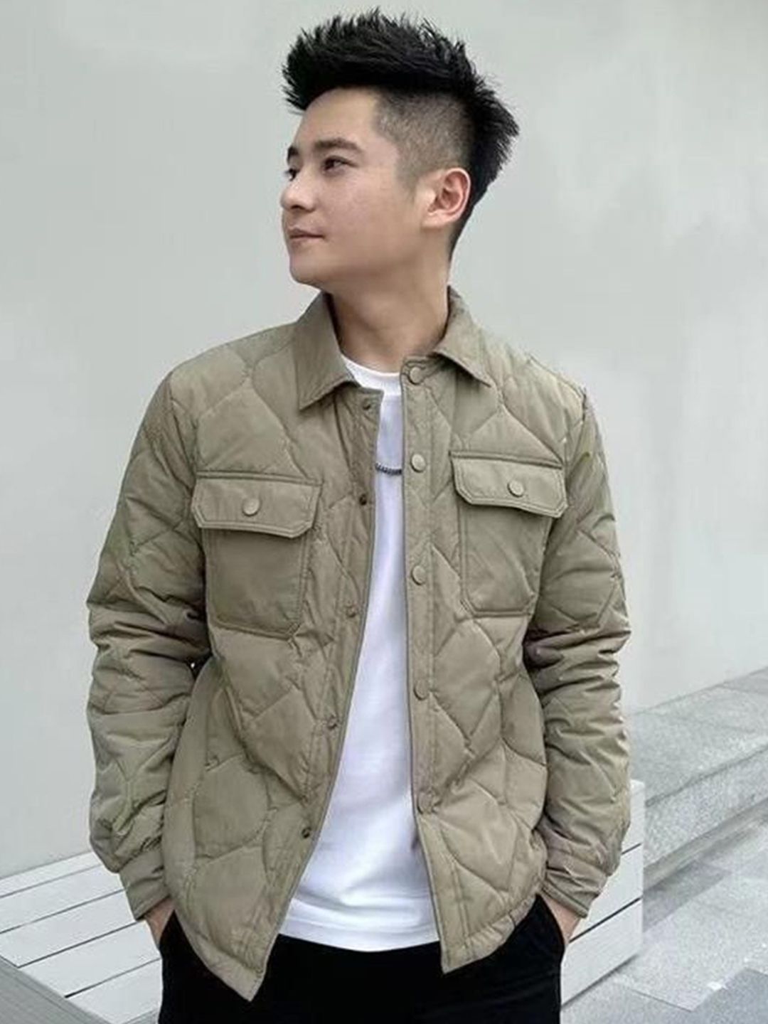 Mast & Harbour Spread Collar Padded Jacket