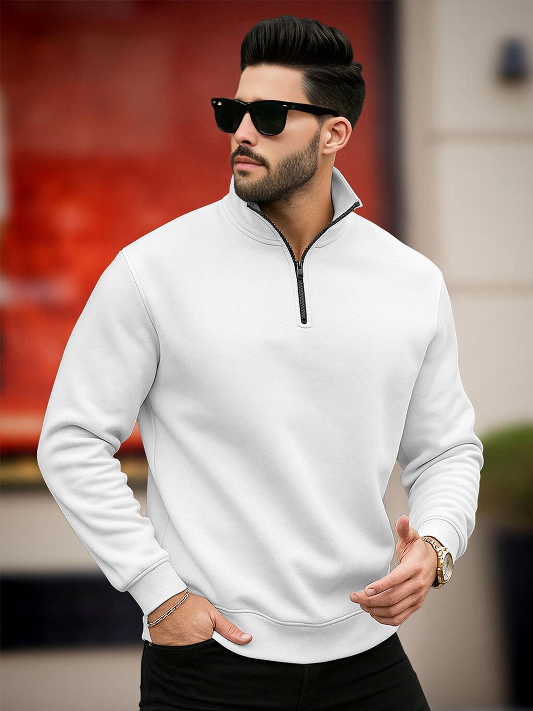 Buy TRIPR Men Solid Full Sleeve Sweatshirt - Sweatshirts for Men