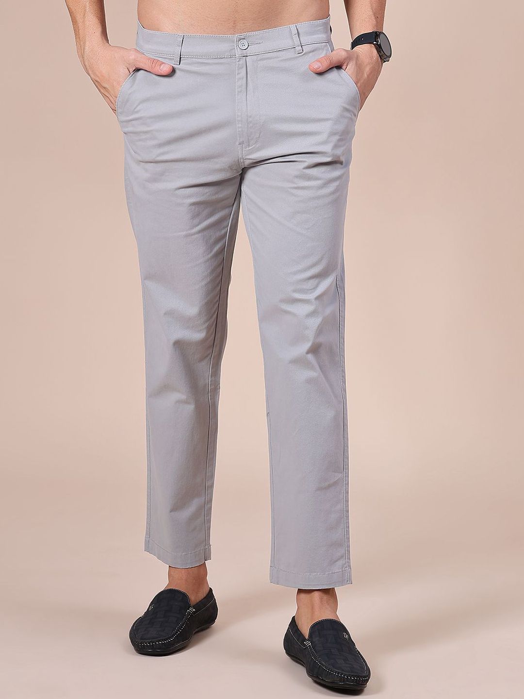 V-Mart Men Mid Rise Regular Fit Cotton Regular Trousers