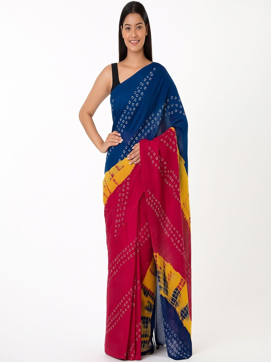 yashvi fab Bandhani Pure Cotton Handloom Bandhani Saree