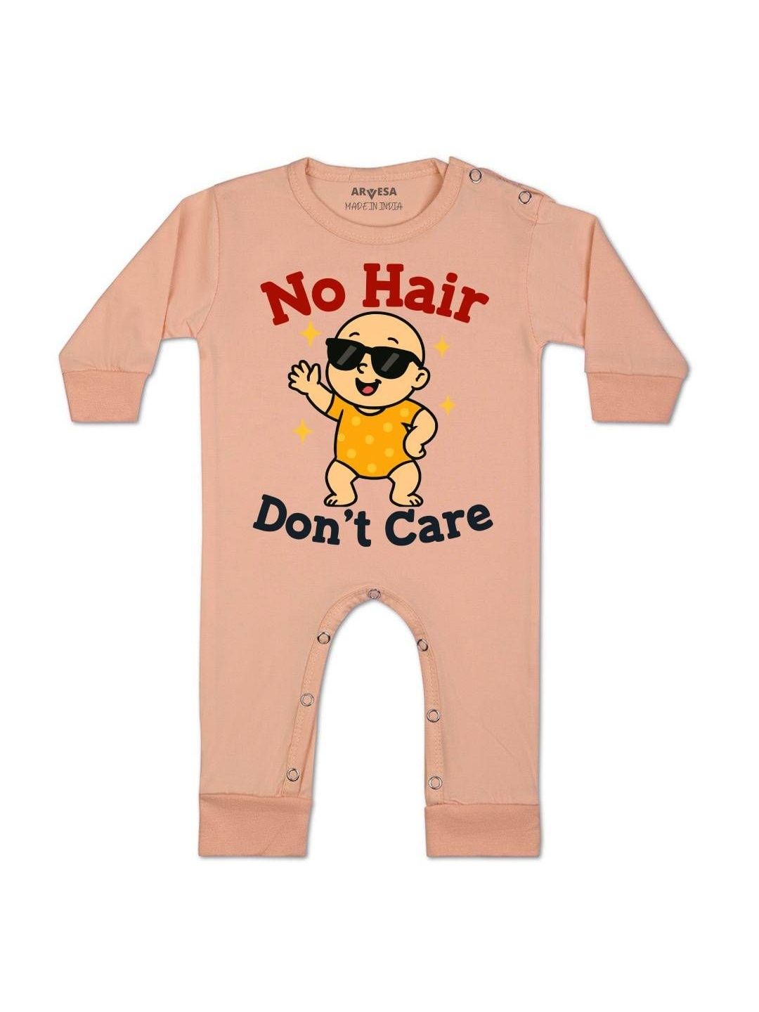 Arvesa Kids No Hair Dont Care Printed Baby Rompers