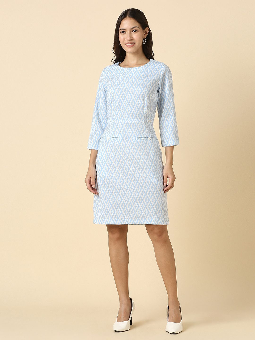 Allen Solly Woman Self Design Knee Length Dress