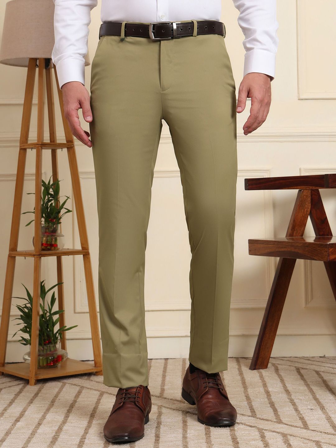 Integration Smart Fit Stretchable Flex Waist Office Wear Trousers