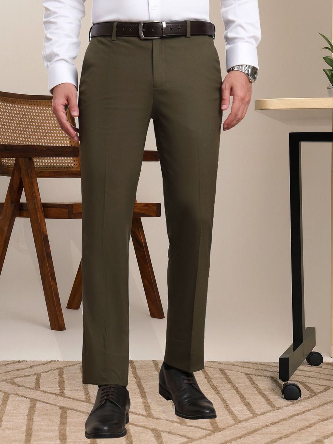 Integration Smart Fit Stretchable Flex Waist Office Wear Trousers