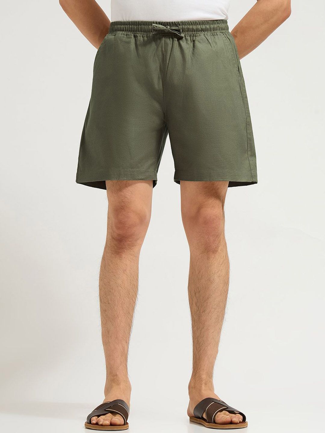 MISCHIEF MONKEY Men Relaxed Fit Linen Shorts
