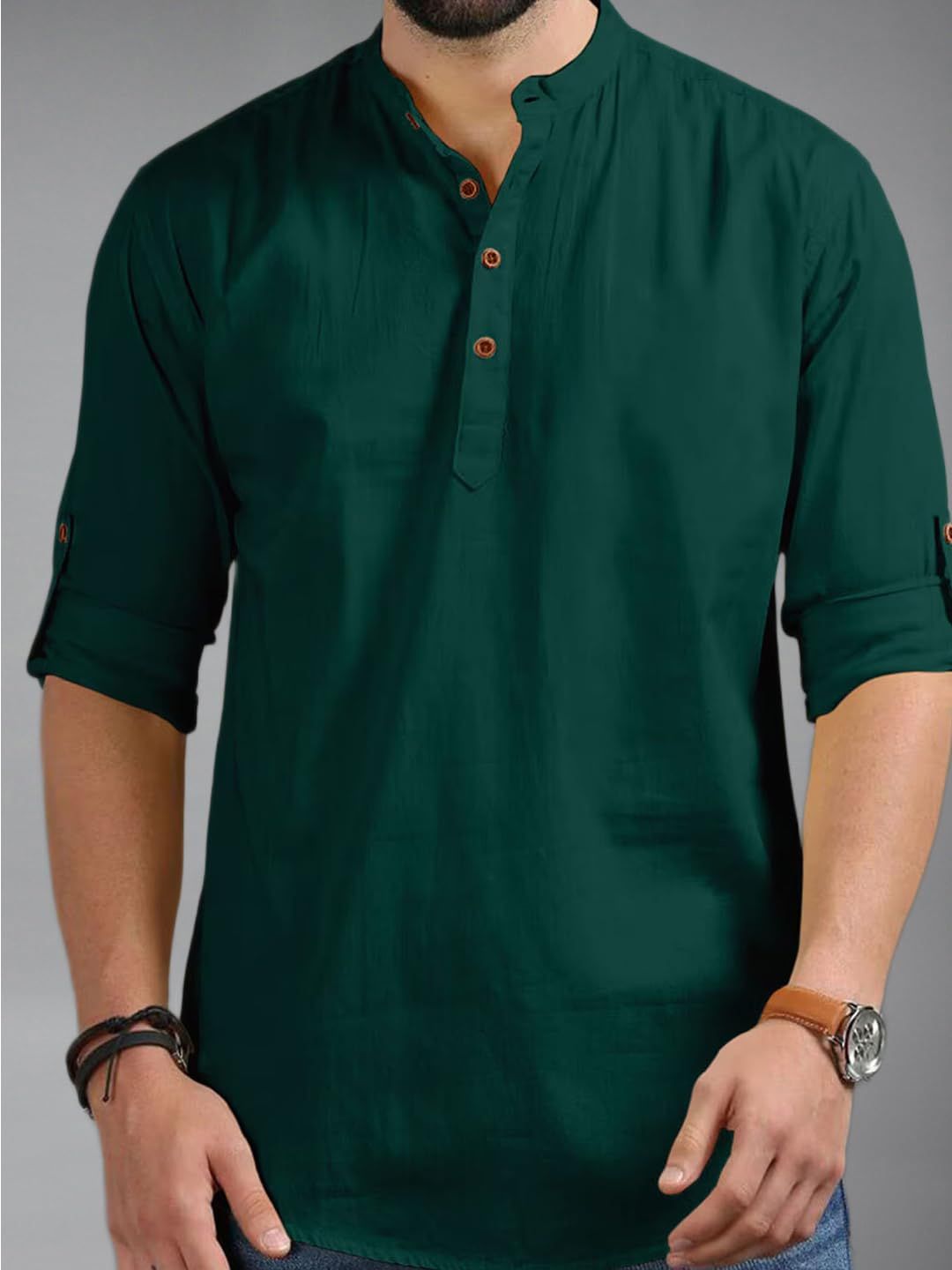 Vida Loca Men Solid Festive Cotton Straight Kurta