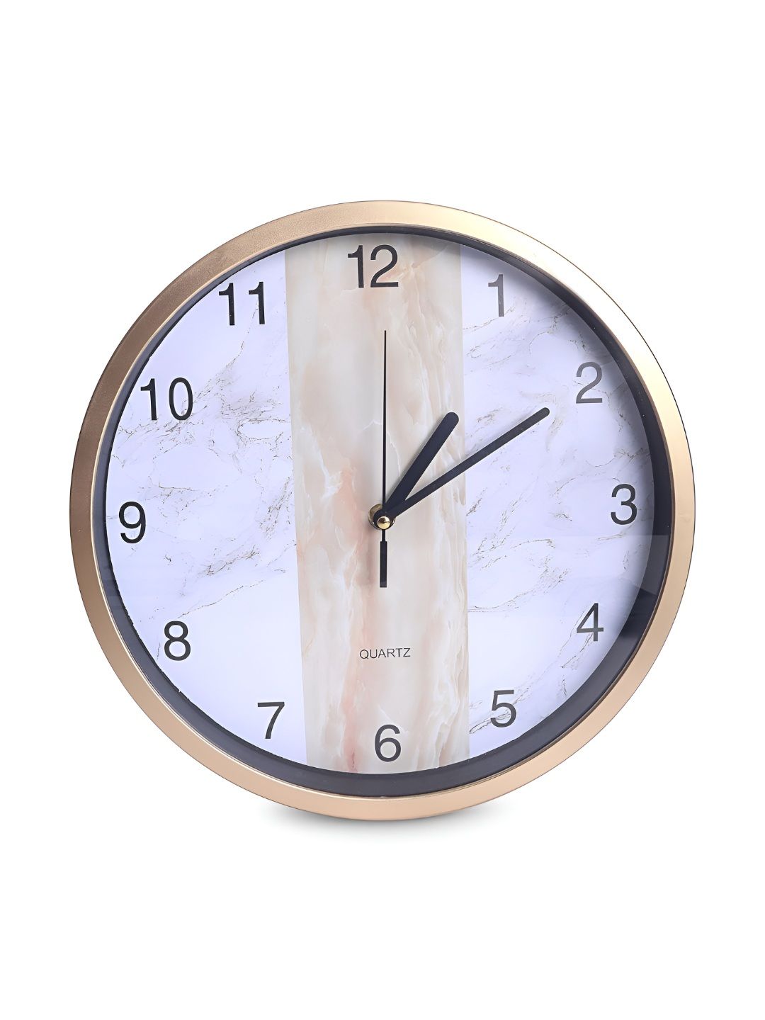PROKART Rose Gold Toned Contemporary Round Analogue Glass Wall Clock