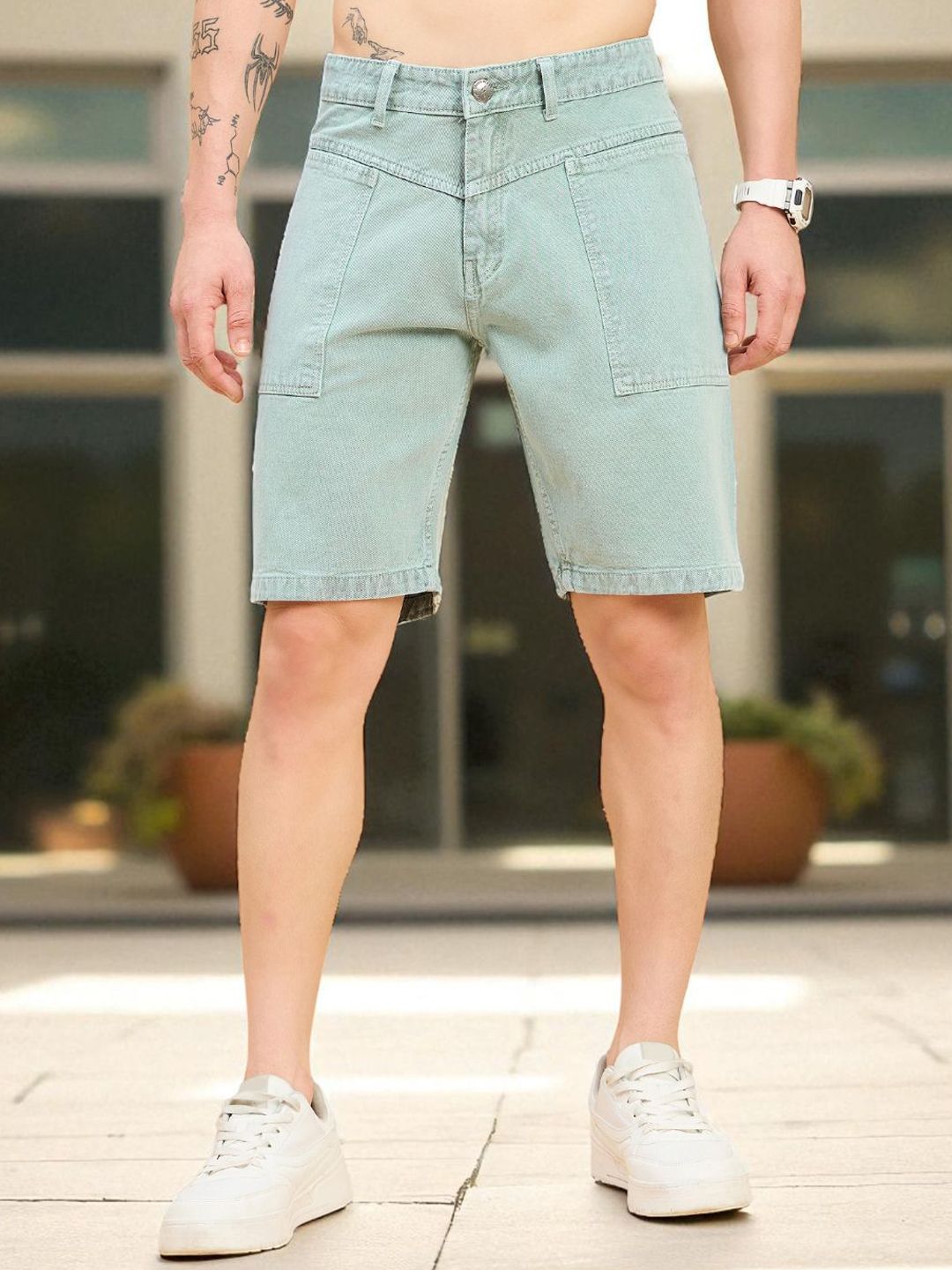 Buy STUDIO NEXX Men Washed Loose Fit Denim Shorts Technology