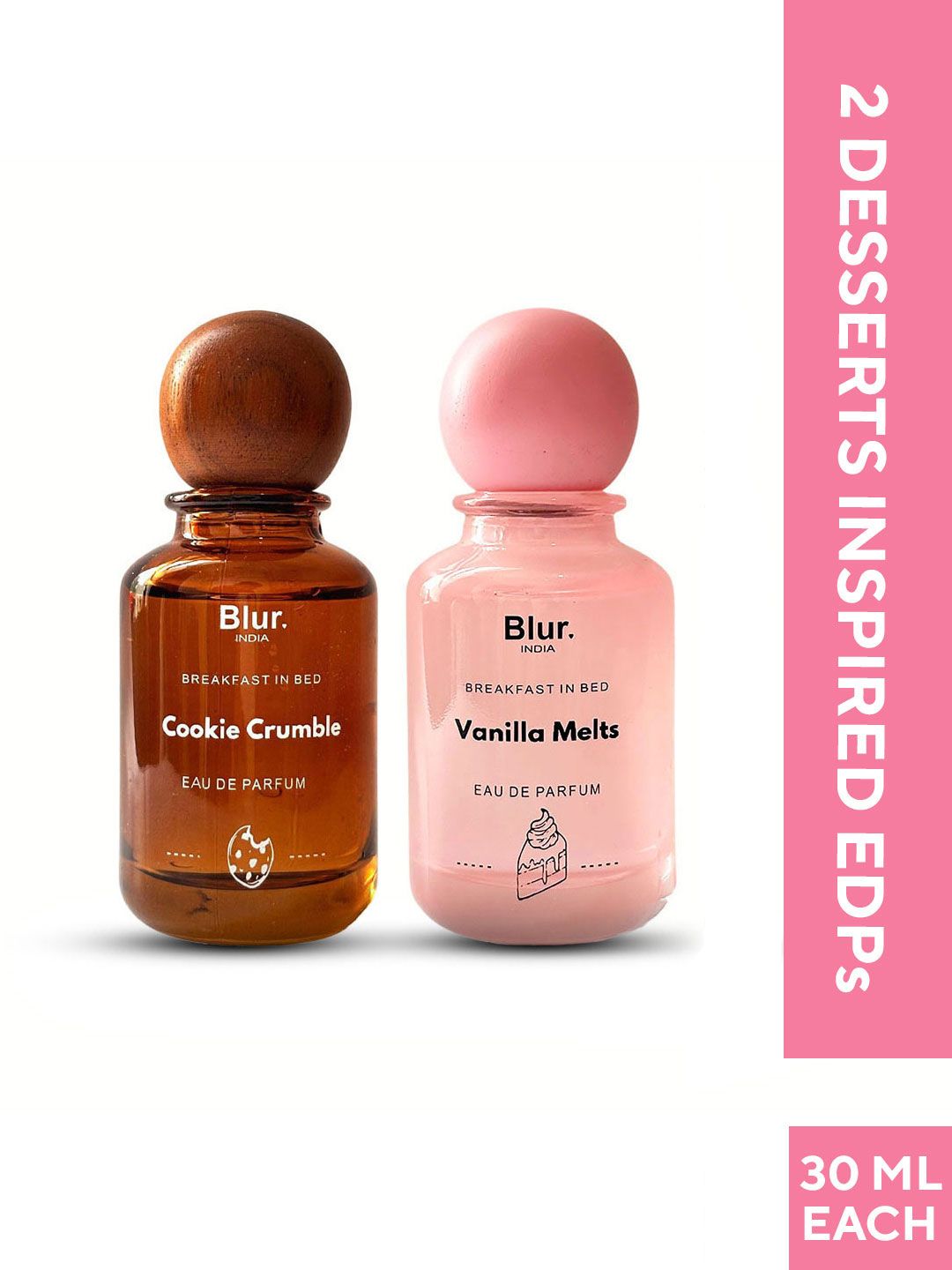 BLUR INDIA Women Set Of 2 Vanilla Melts & Cookie Crumble Eau De Parfum - 30 ml Each