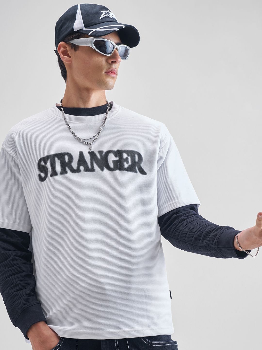 HIGHLANDER Men Typography Printed Round Neck Relaxed Fit T-shirt
