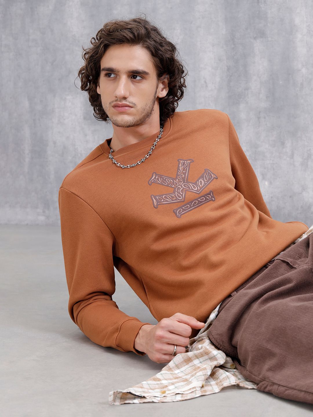 WROGN Men Graphic Printed Round Neck Long Sleeves Pullover Sweatshirt