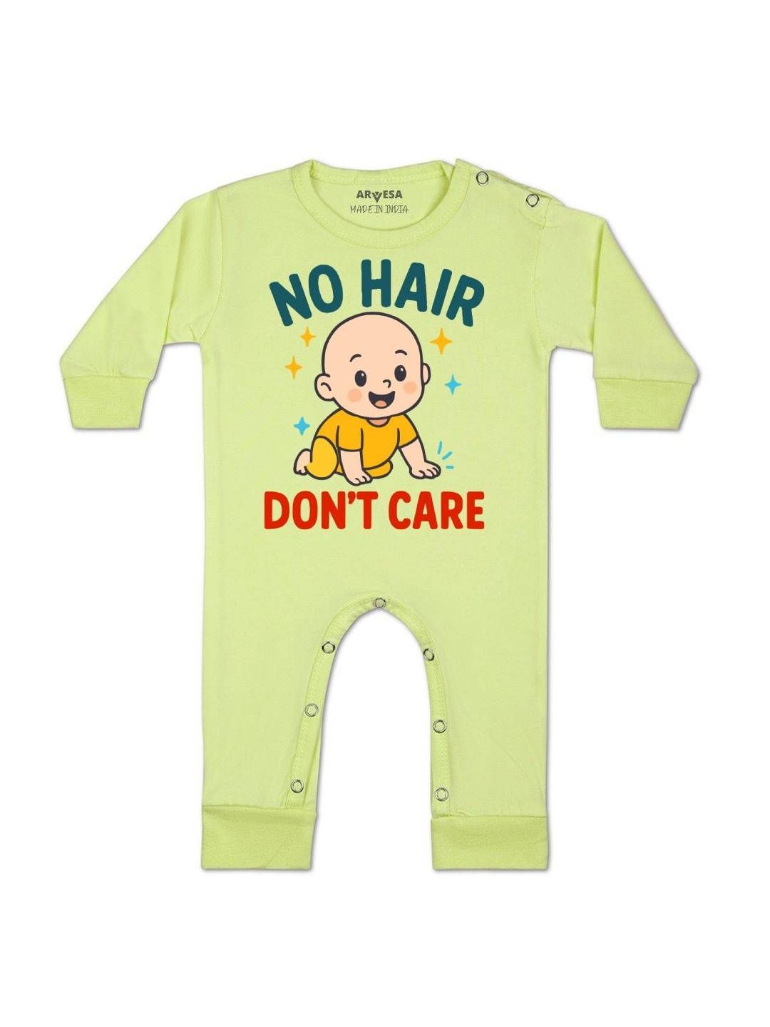 Arvesa Kids No Hair Dont Care Printed Rompers