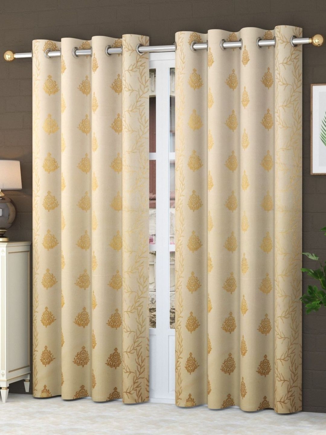 Buy Kiara Creations Cream & Gold Toned 2 Pcs Printed Room