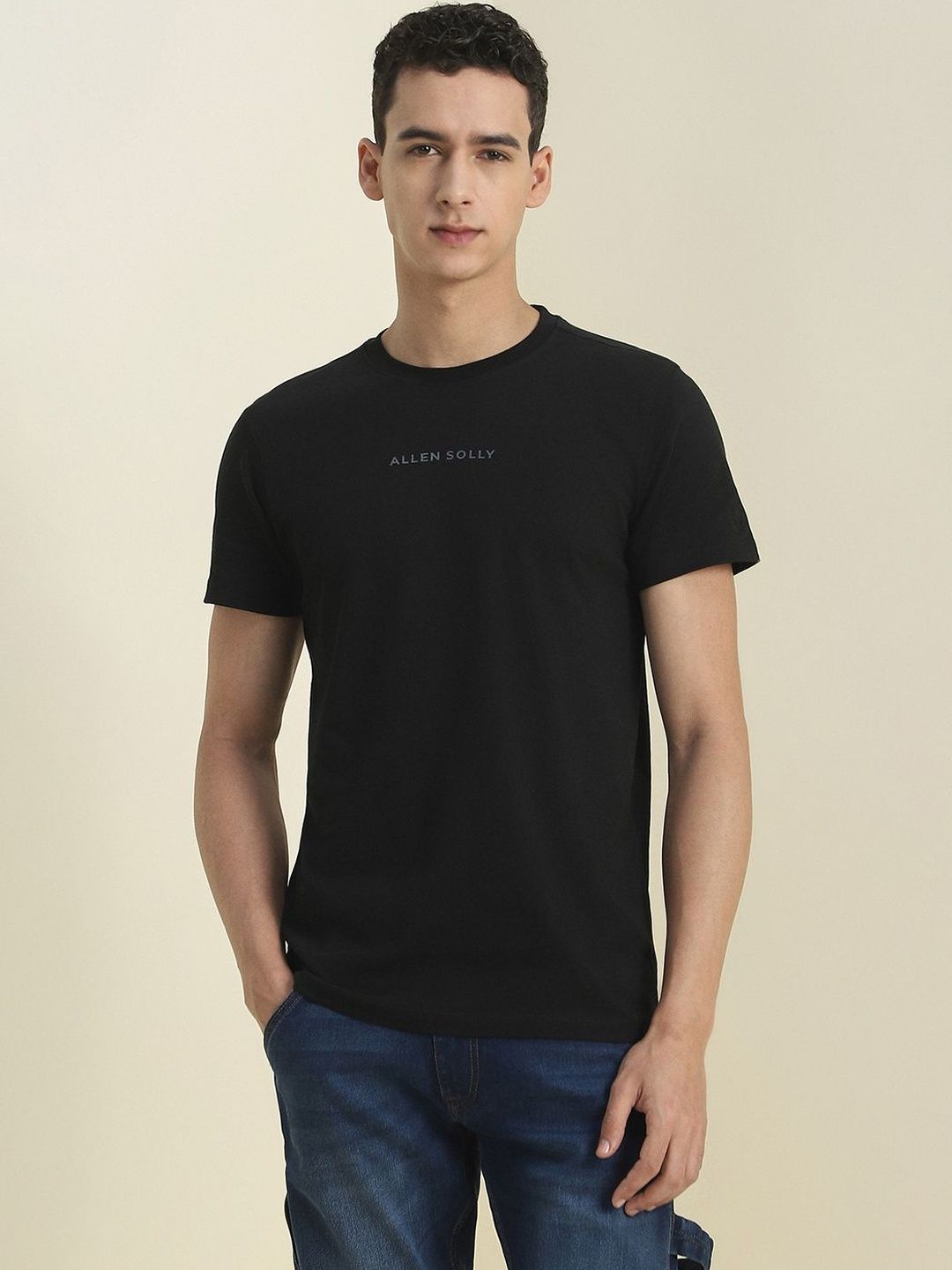 Allen Solly Men Brand Logo Printed Round Neck T-shirt