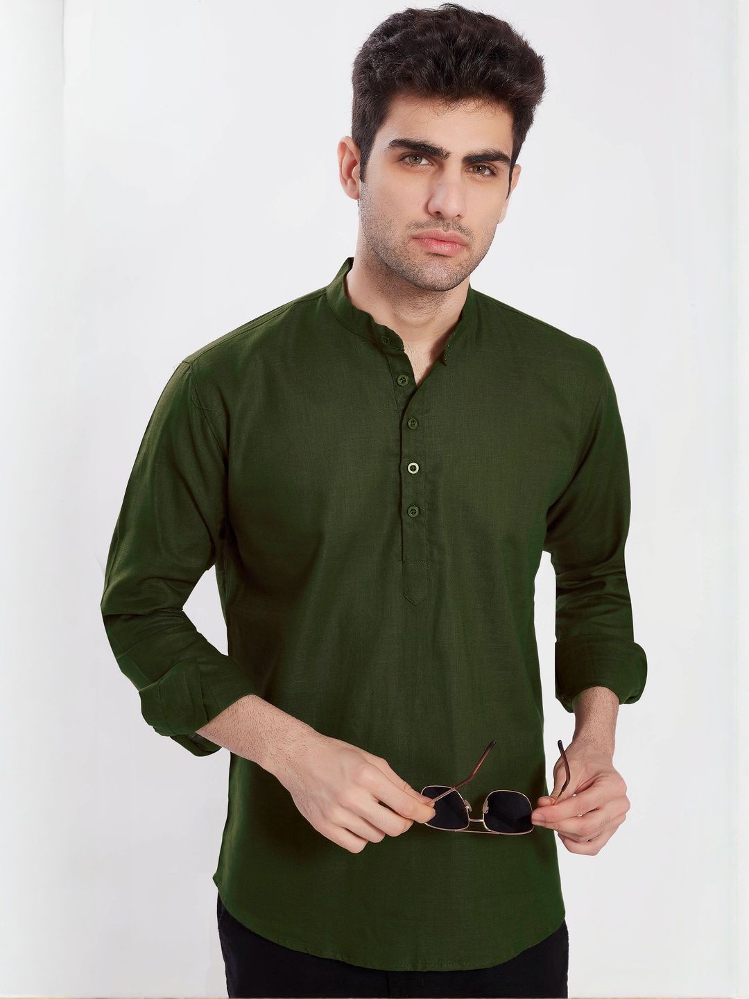 PulseIQ Men Cotton A-Line Kurtas