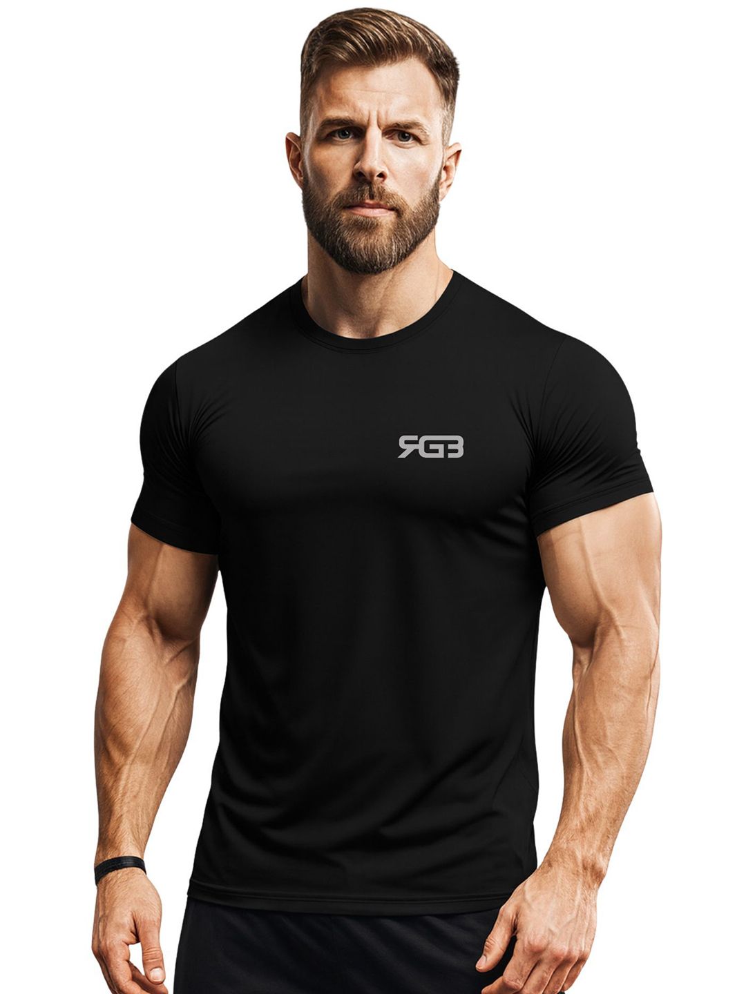 3Colors Men Dry Fit Solid Round Neck T-shirt