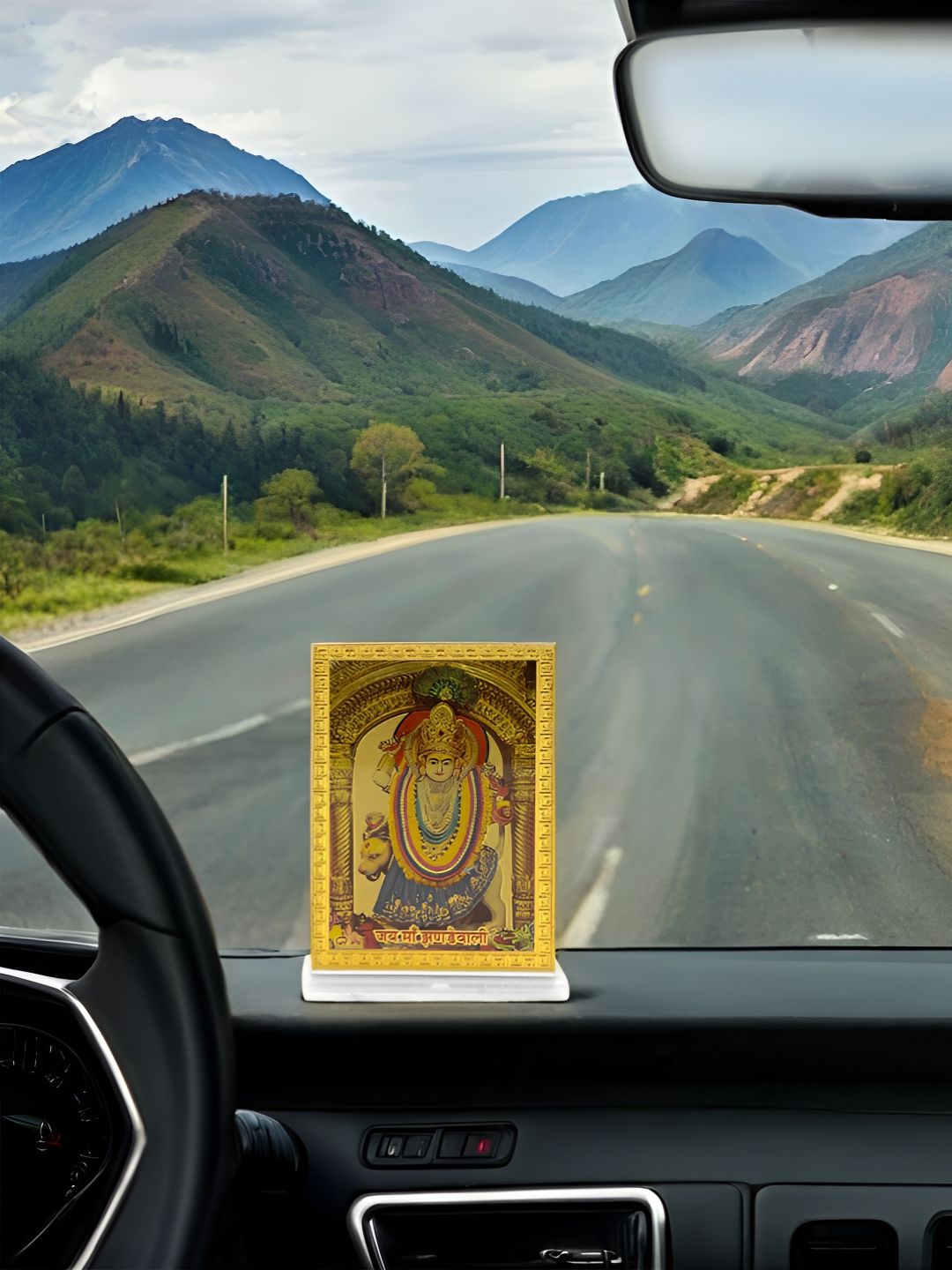 Buy Adhvik Gold Toned And Blue Goddess Maa Jhandewali Photo Frame