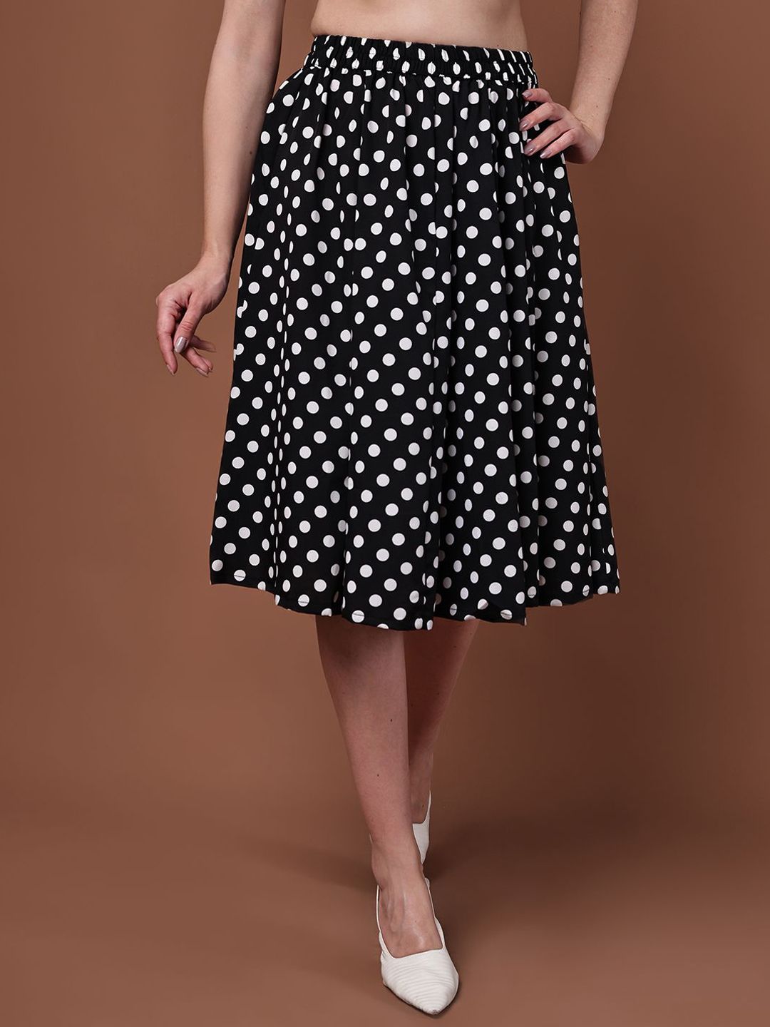 Buy Valles365 by S.C. Polka Dots Printed Flared Knee-Length Skirts
