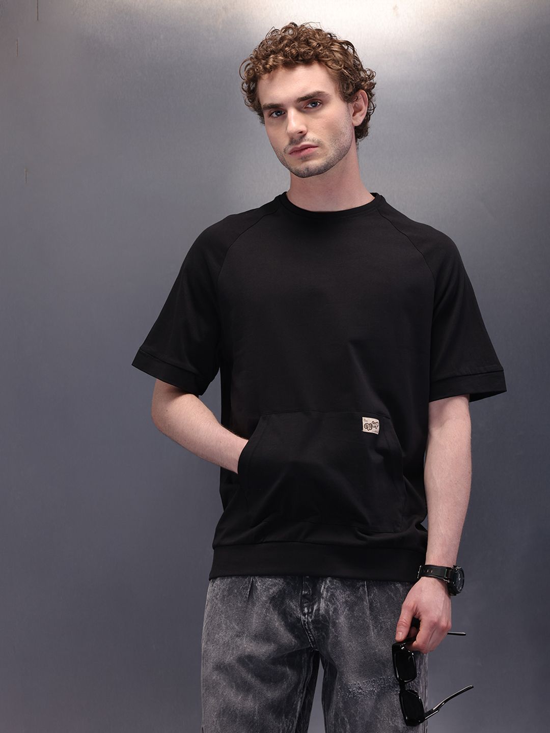 WROGN Men Round Neck Short Sleeve Relaxed T-shirt