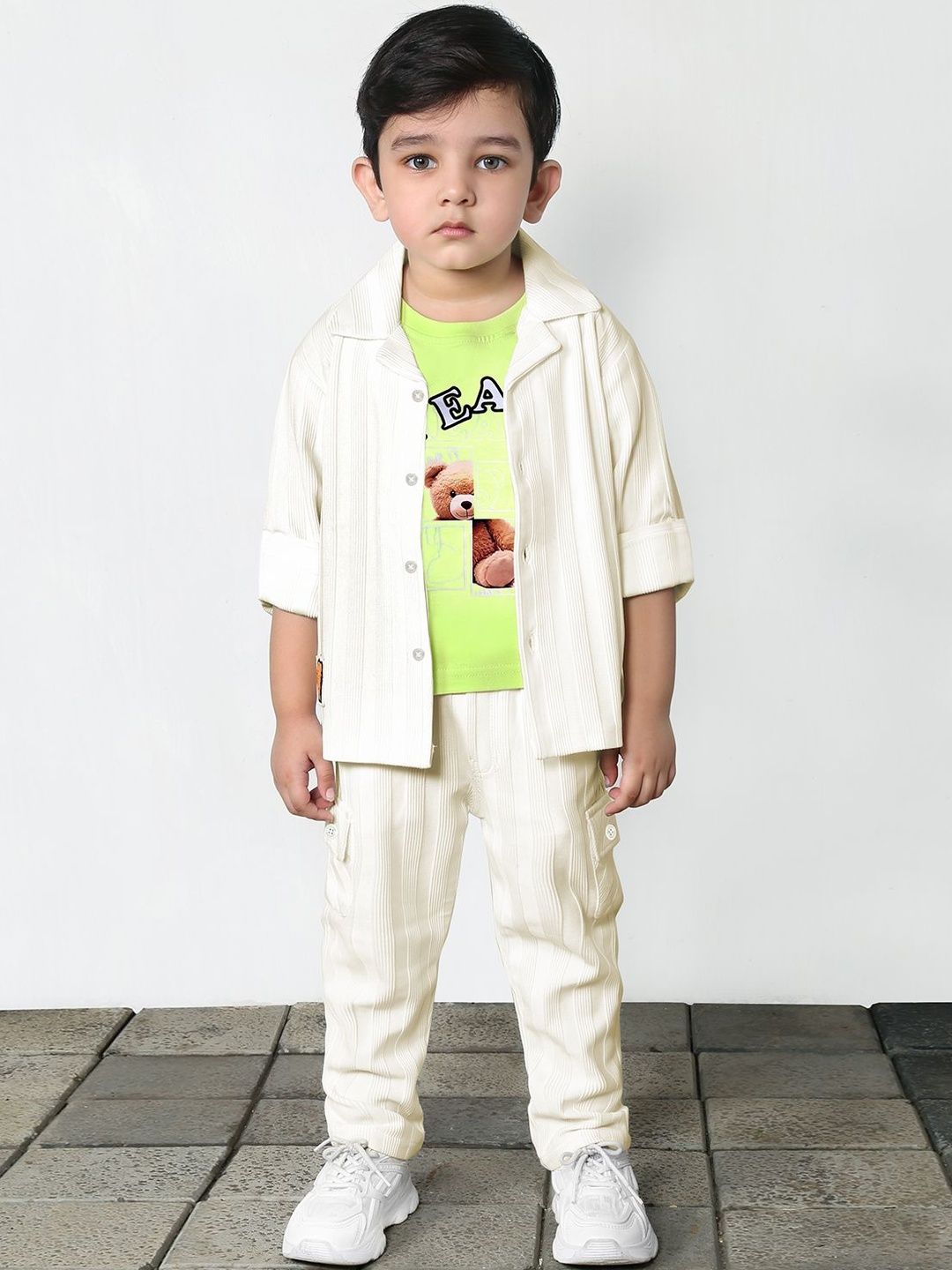 Bad Boys Boys Printed Short Sleeves Pure Cotton T-shirt And Shirt With Trouser