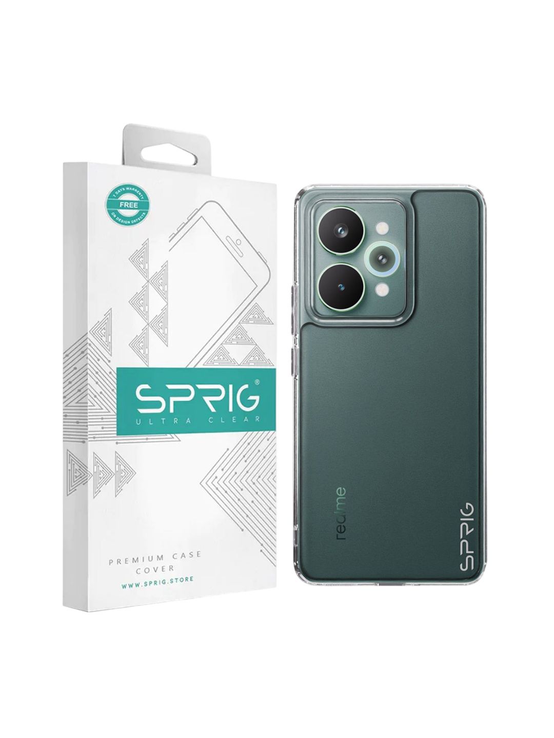 SPRIG Realme 15 Pro Matte Black Transparent Back Cover
