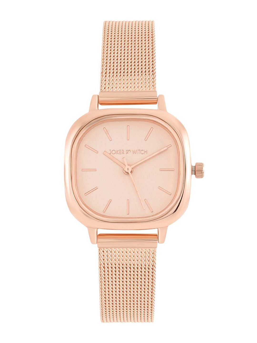 JOKER & WITCH Women Rose Gold Toned Stainless Steel Bracelet Analogue Watch AMWW641