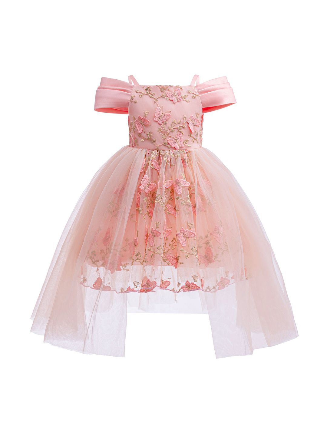 StyleCast x Revolte Girls Floral Embroidered Applique Fit & Flare Midi Dress