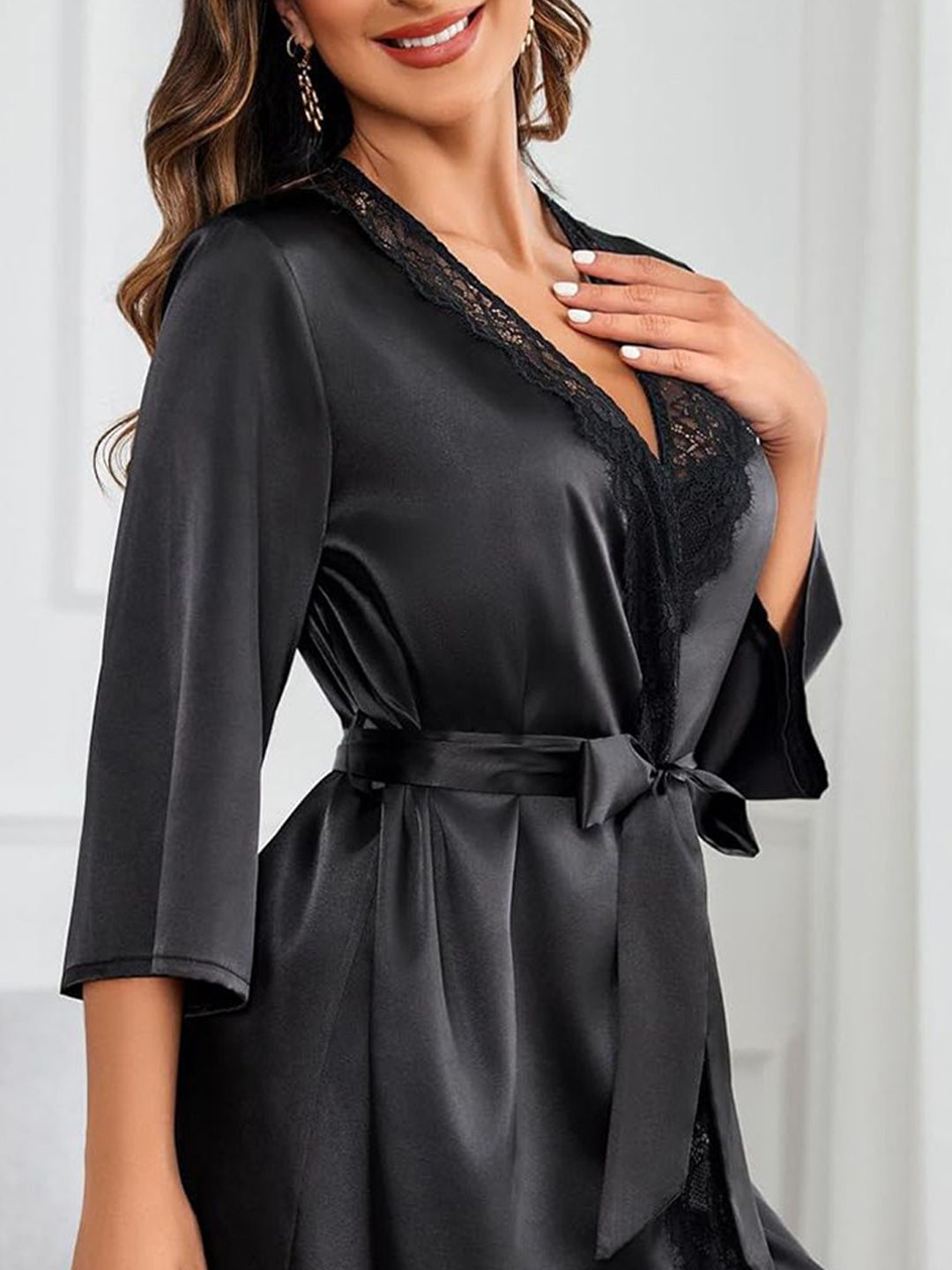 Buy Hypestitch Women Self Design Shoulder Straps Babydoll With Buy Hypestitch Women Self Design Shoulder Straps Babydoll With