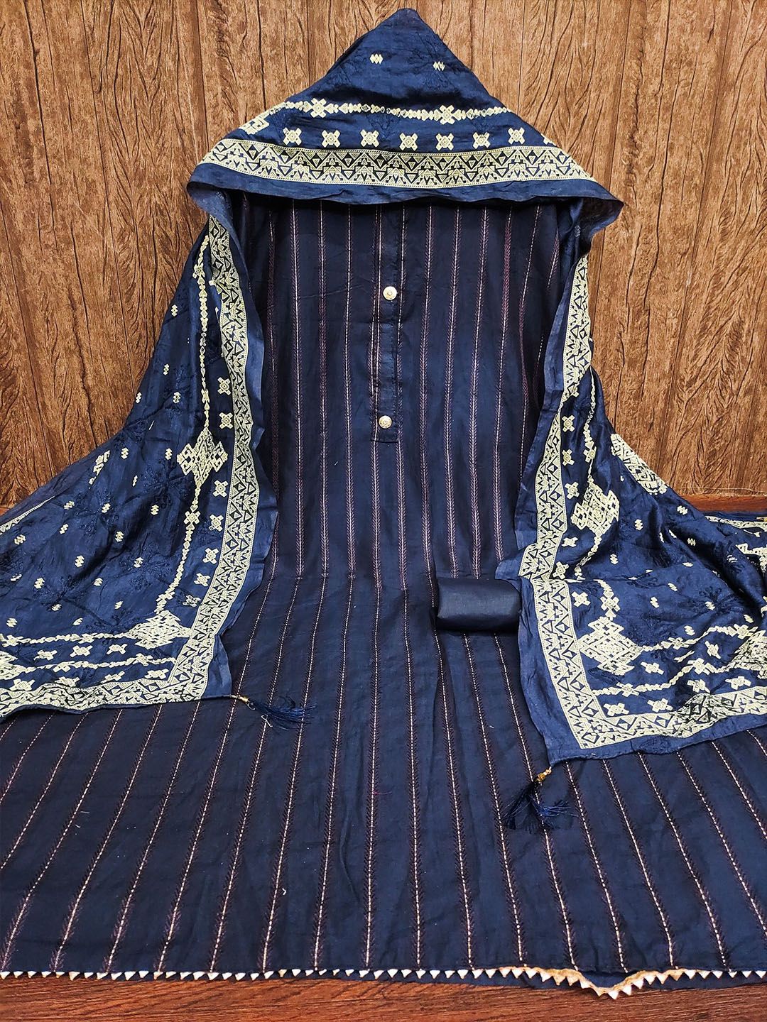 Rangtulika Ethnics Embroidered Organza Unstitched Dress Material