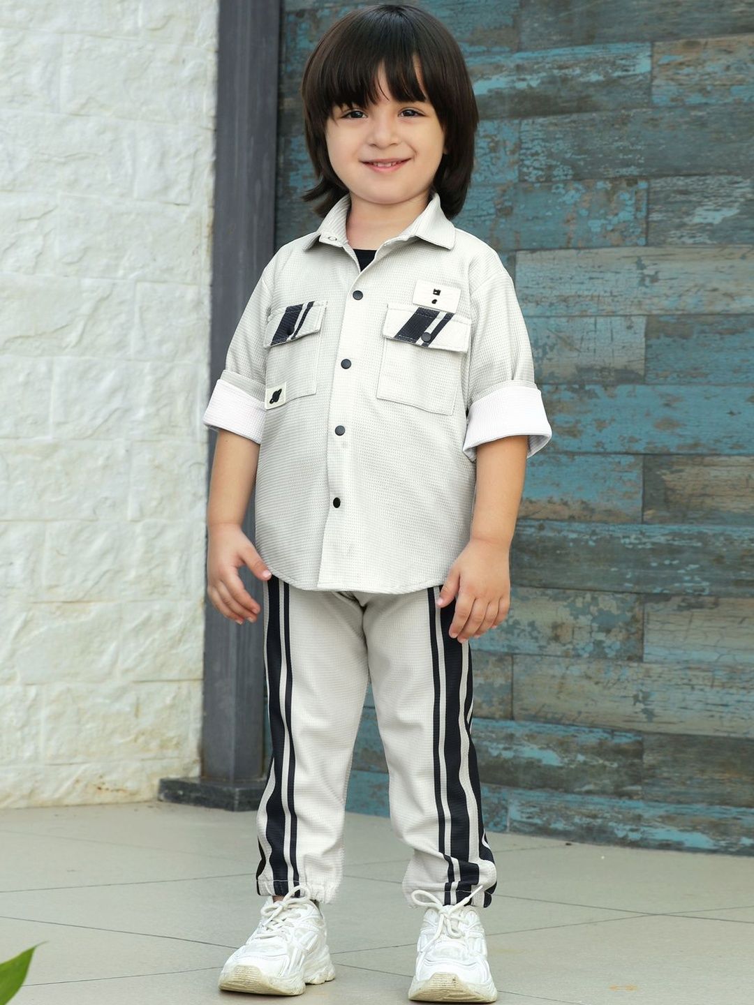 Bad Boys Pure Cotton  Printed T-shirt and Shirt with Trousers Clothing Set