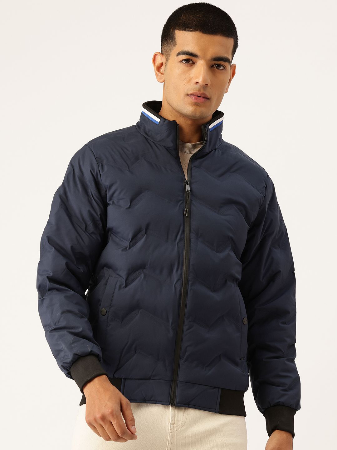 Okane Mock Collar Bomber Jacket