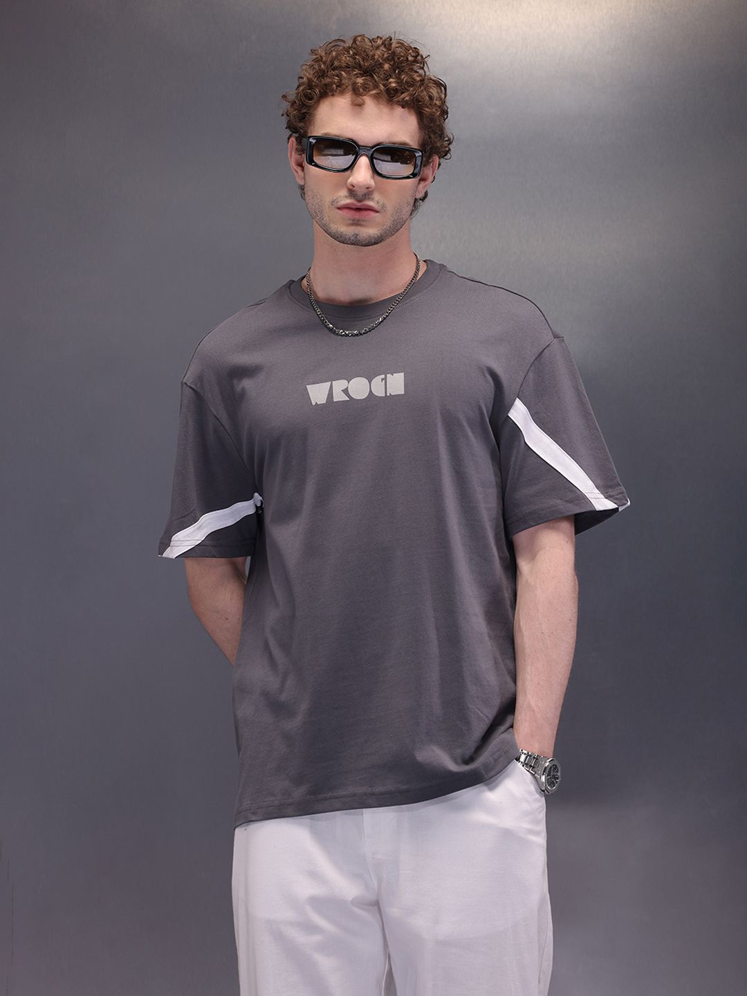 WROGN Men Printed Round Neck Short Sleeves T-shirt