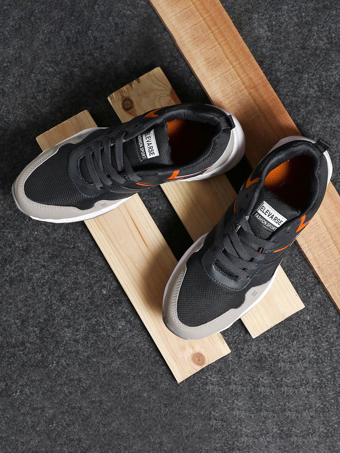 Elevarse Men Colourblocked Round Toe Lace Ups Running Dri-FIT Non-Marking Shoes