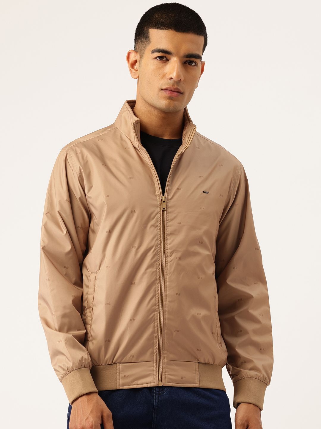 Okane Men Mock Collar Bomber Jacket