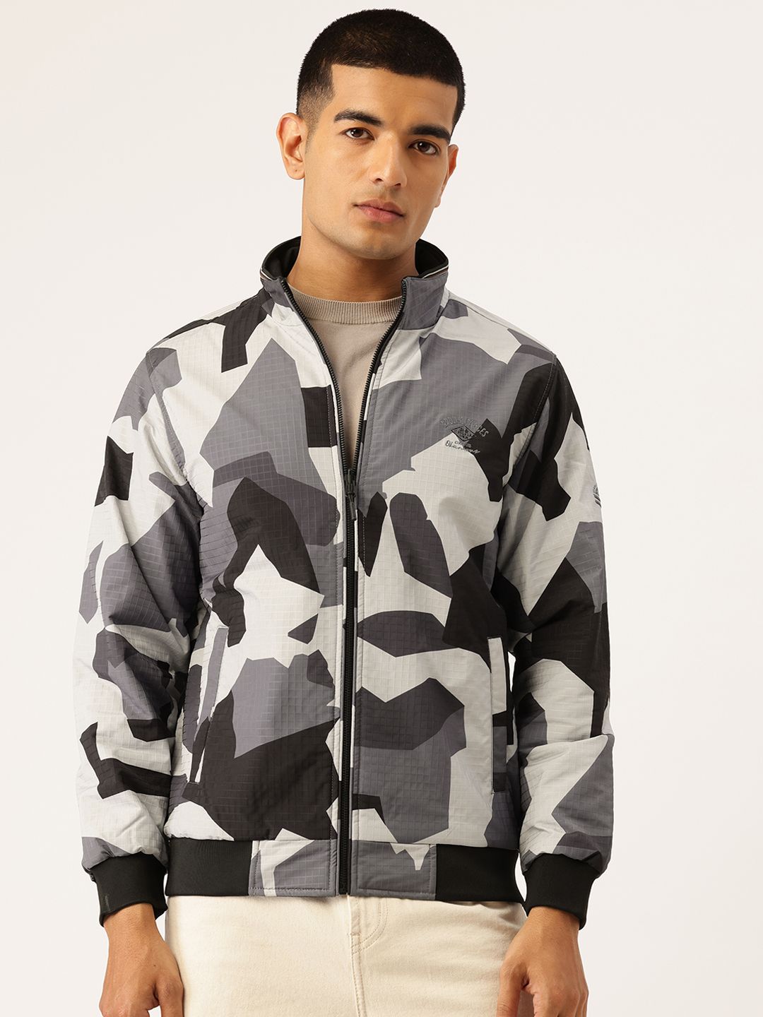 Okane Printed Reversible Bomber Jacket