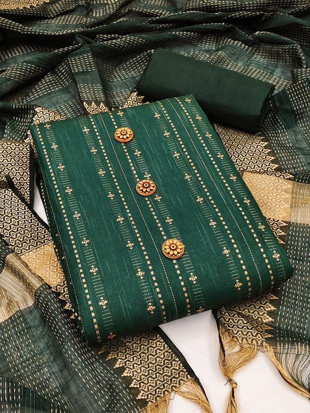 Rangtulika Ethnics Ethnic Motifs Printed Embroidered Unstitched Dress Material