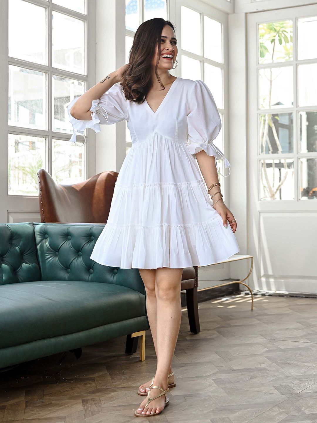 発送3/9 HerPraha Flare puffy dress (ivory) HerPraha / Flare puffy dress (ivory)
