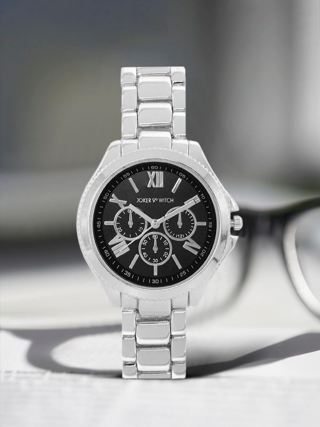 JOKER & WITCH Women Black & Silver-Toned Analogue Watch AMWW439