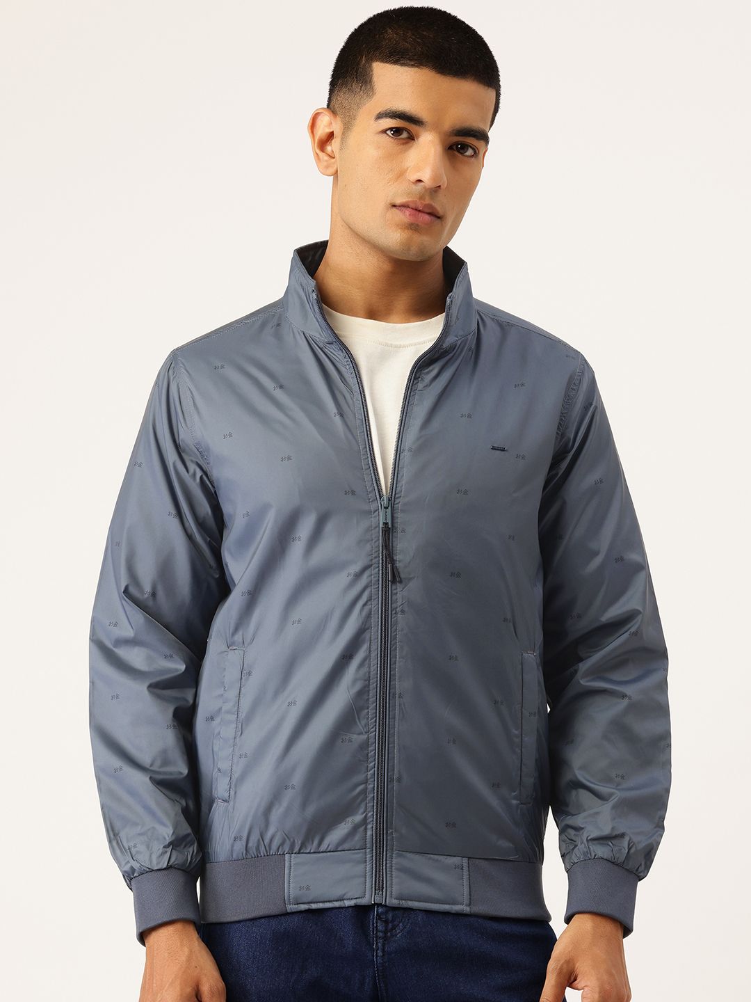 Okane Men Mock Collar Tailored Jacket