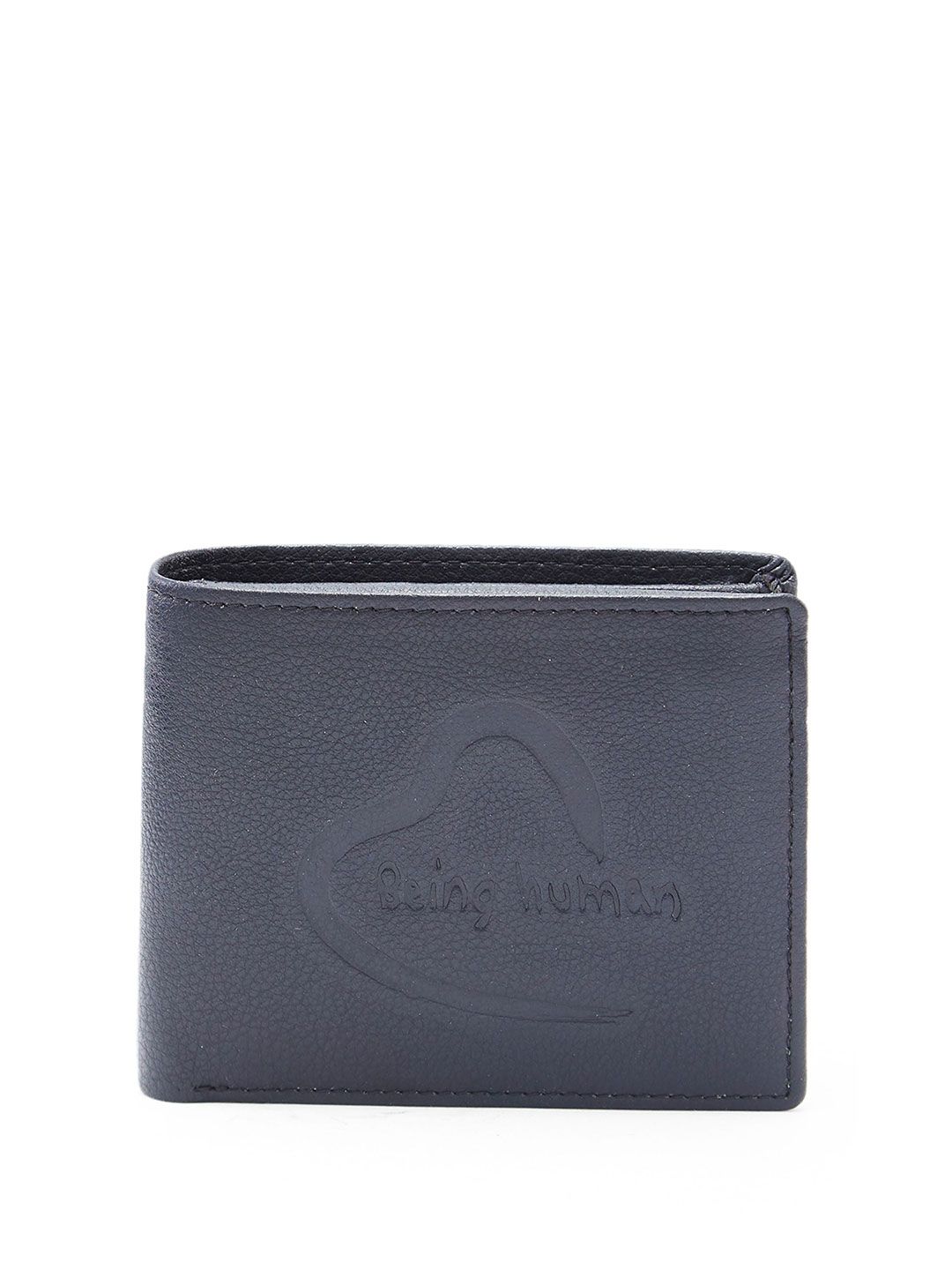 Being Human Men Brand Logo Self Design Short Leather Two Fold Wallet