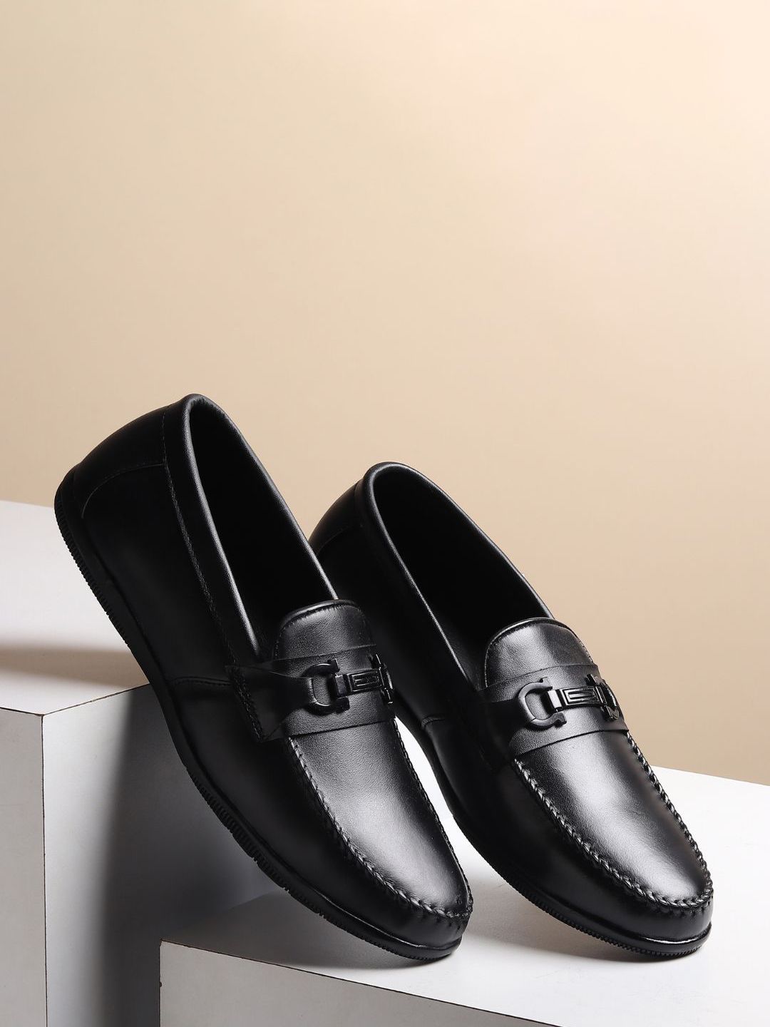 Hayes London Men Round Toe Slip-On Leather Formal Loafers