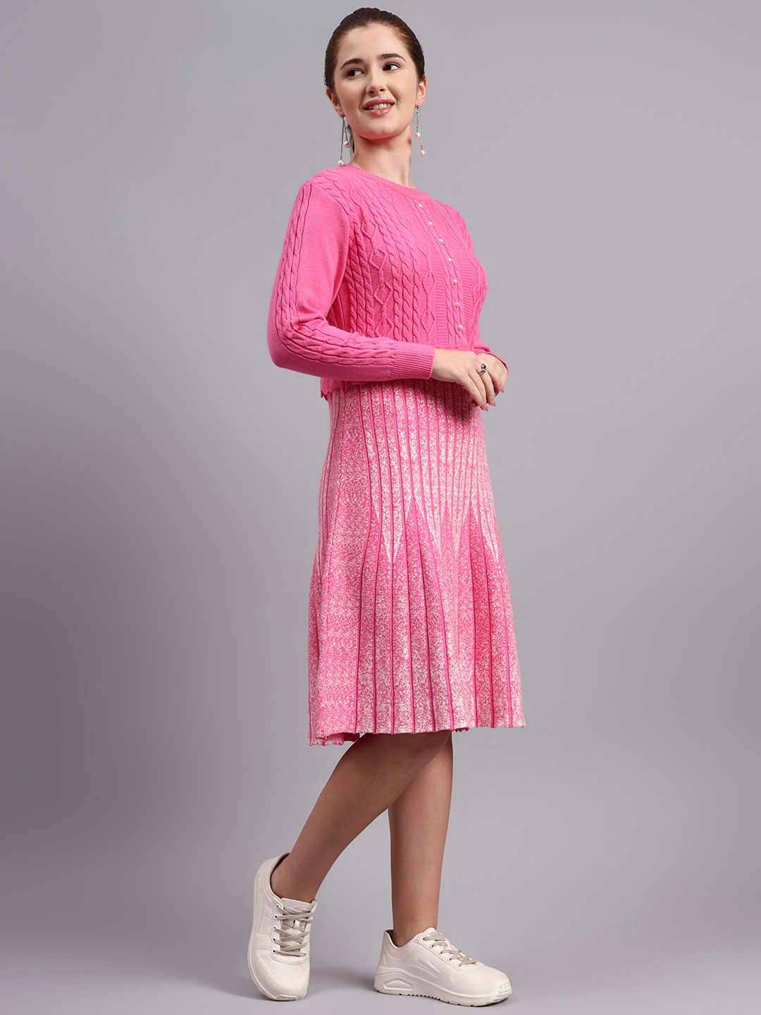 Buy MODKLINE WITH MK Cable Knit Woollen Jumper Dress - Dresses for