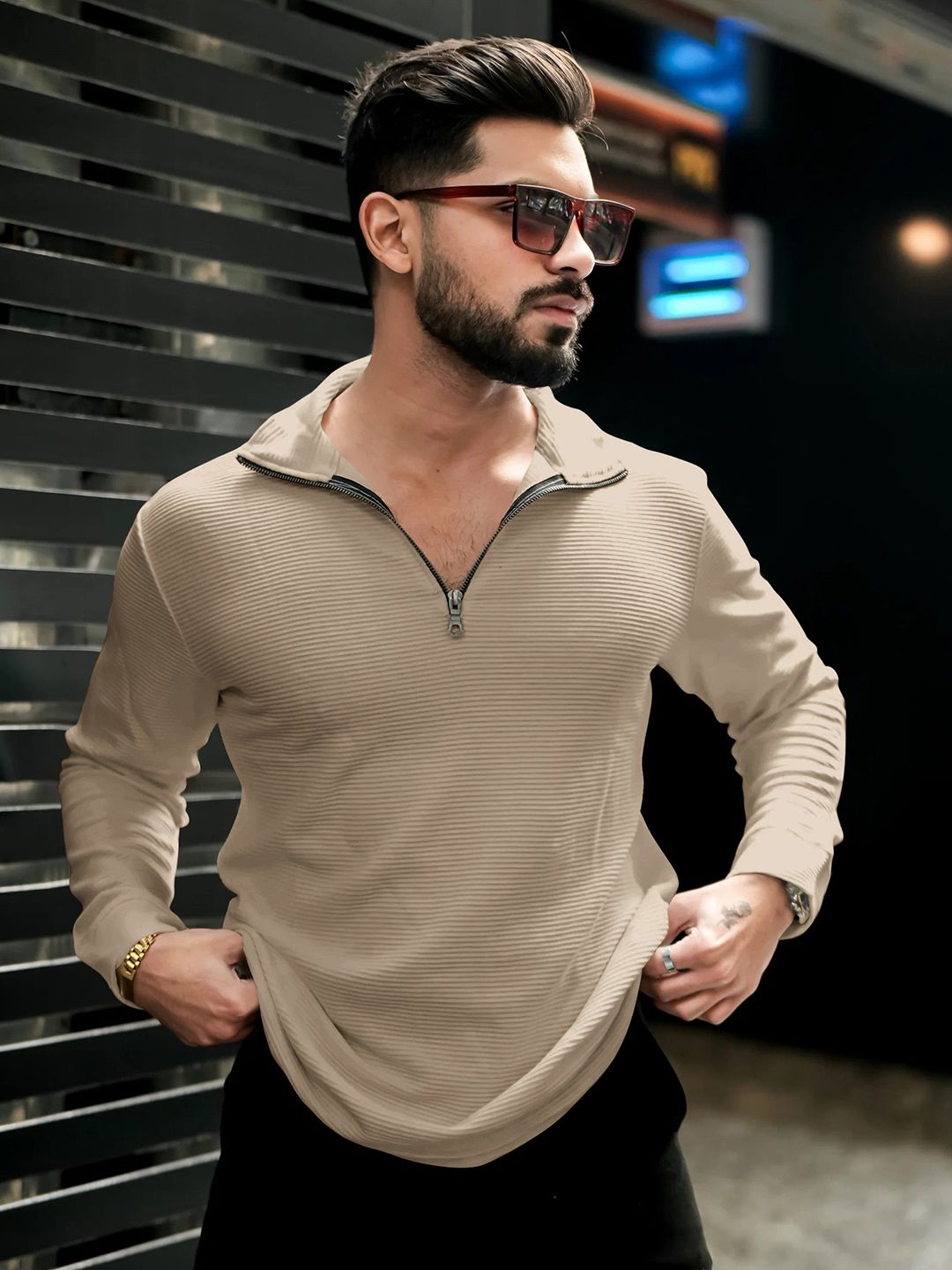 HOODLER Polo Collar Pure Cotton T-shirt