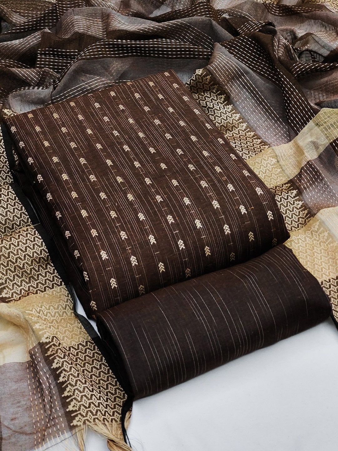 Rangtulika Ethnics Ethnic Motifs Embroidered Unstitched Dress Material