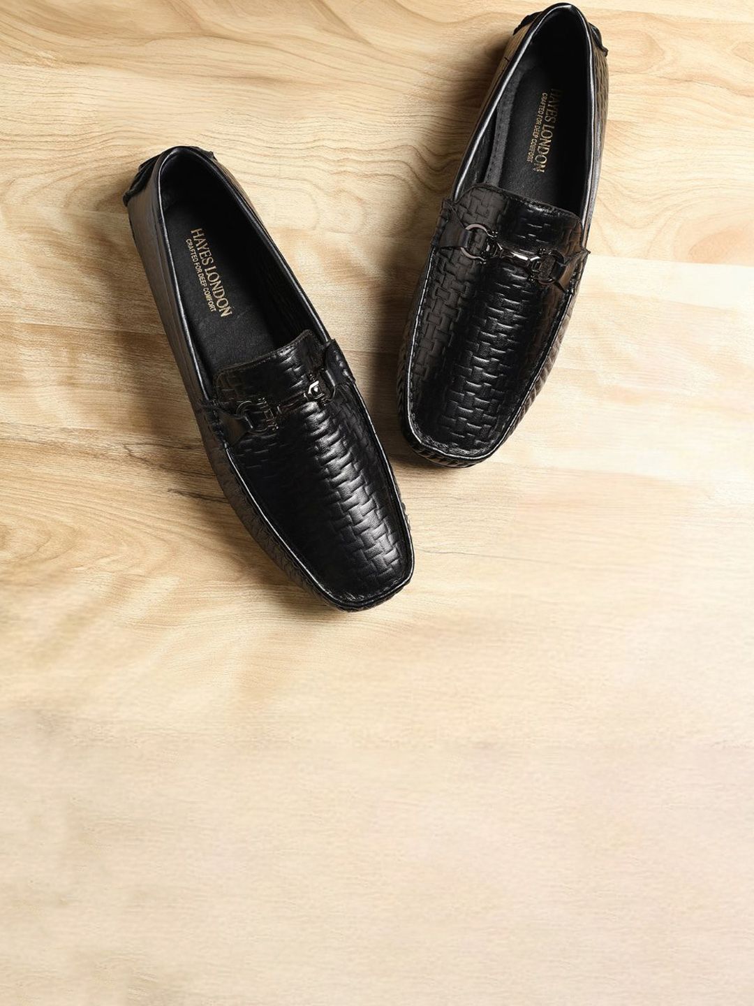 Hayes London Men Textured Leather Formal Loafers