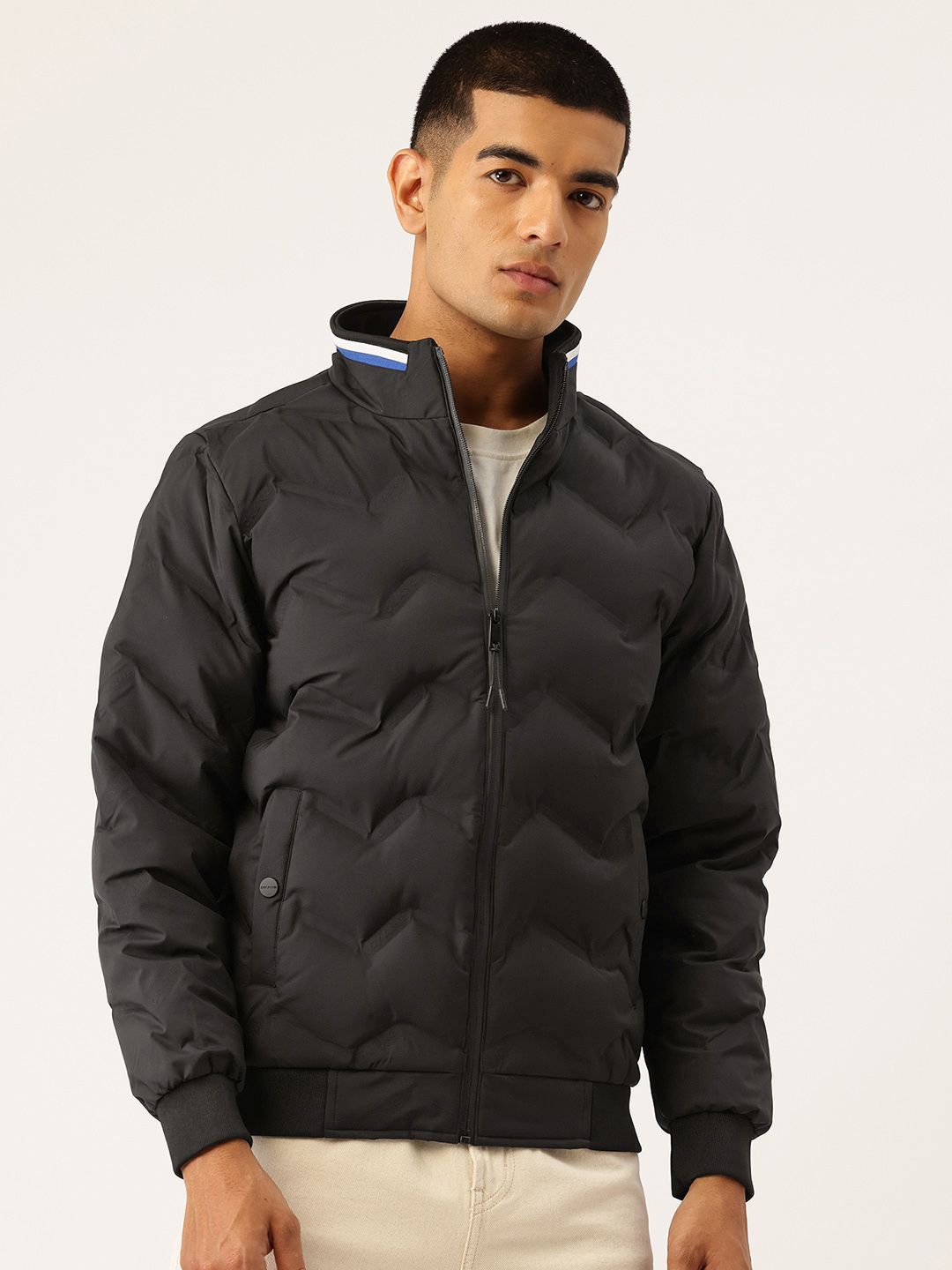 Okane Mock Collar Bomber Jacket