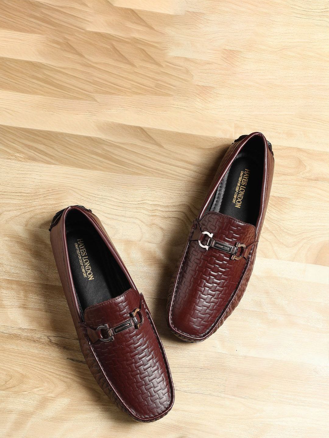 Hayes London Men Leather Textured Formal Loafers